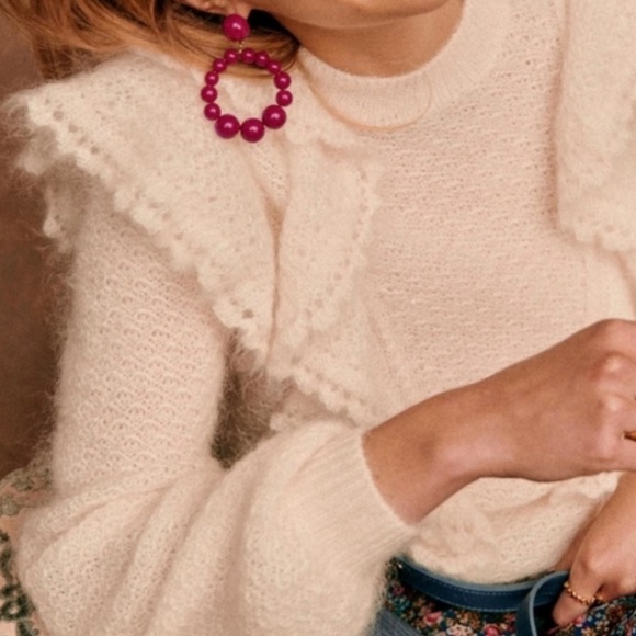 Sezane new with tags ruffled wool/mohair sweater XS - Picture 10 of 10